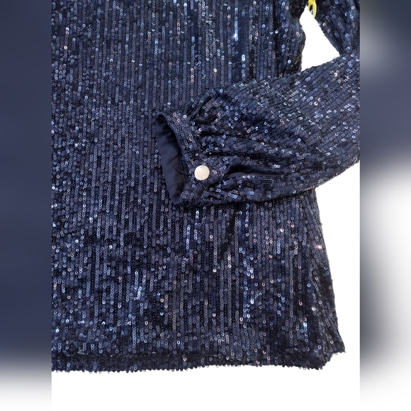 Cece Sequin blouse . Black , blue - Picture 16 of 16
